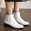 Белые низкие каблуки ботильоны для женщин 2024 весна осень слипоны короткие ботинки черные белые обувь туфли женские большой размер 45 47
