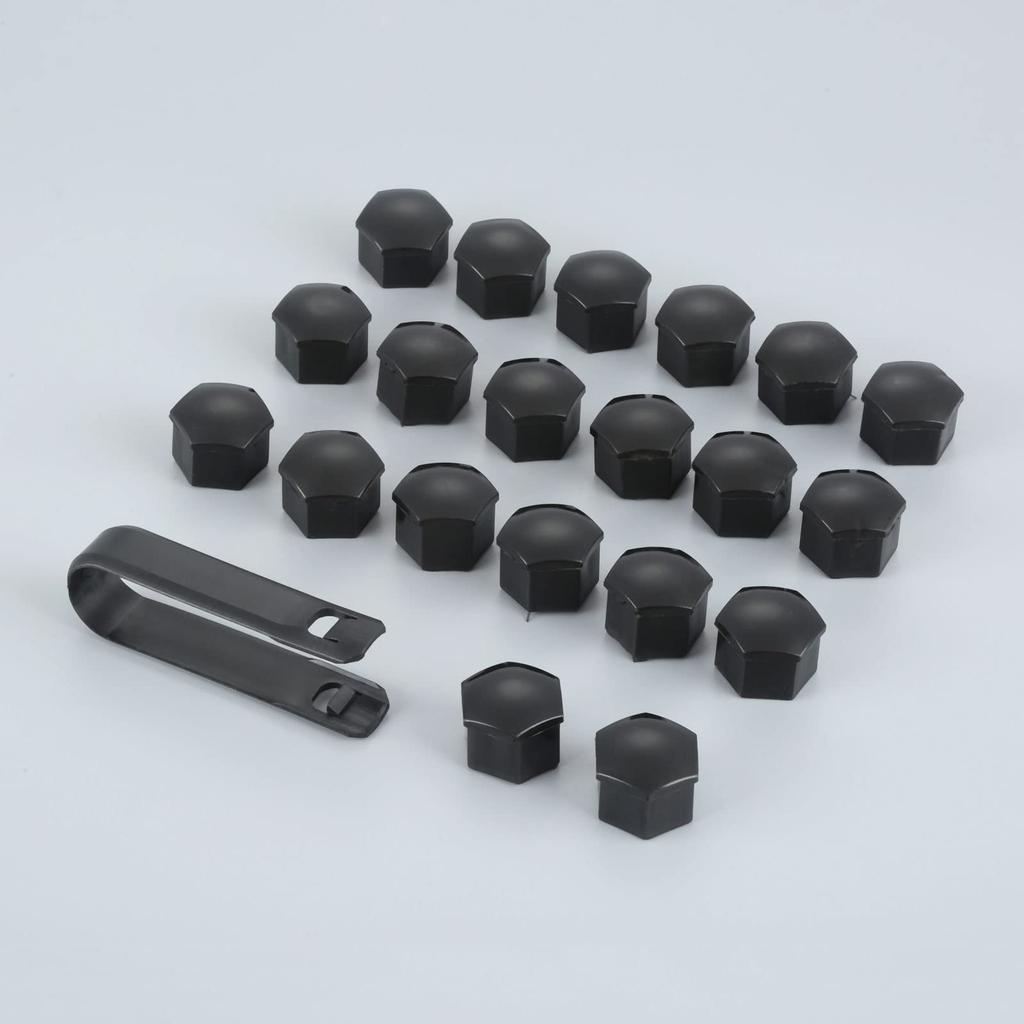 Колпачок гайки колеса, колпачок гайки колеса, автомобильный колпачок болта, колпачок гайки шины, противоугонный, 17 мм, черный, набор из 20 шт.