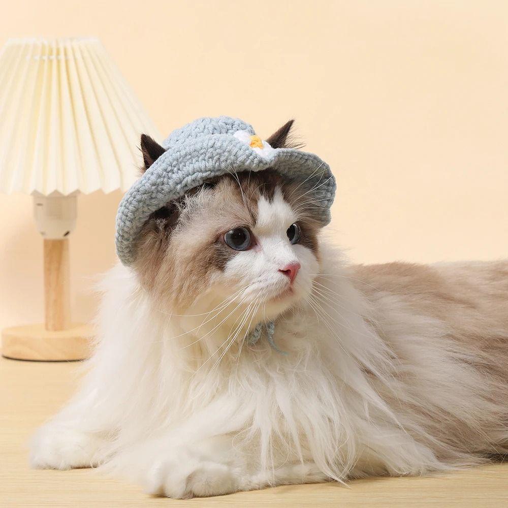 Мультяшная шапочка для питомца-щенка, эластичная, реквизит для фотосессии, осенне-зимние аксессуары для кошек