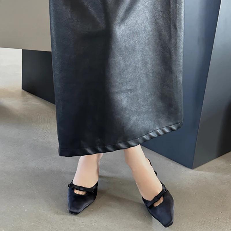 Дизайнерские женские туфли-мюли на весеннем каблуке, модные туфли без застежек, женские повседневные сандалии для отдыха на открытом воздухе