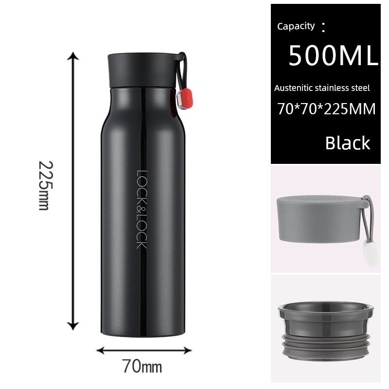 Lock Lock Large Capacity Vacuum Cup 500ml Stainless Steel Water Cup Simple and Portable Tea Cup Car Men Cup