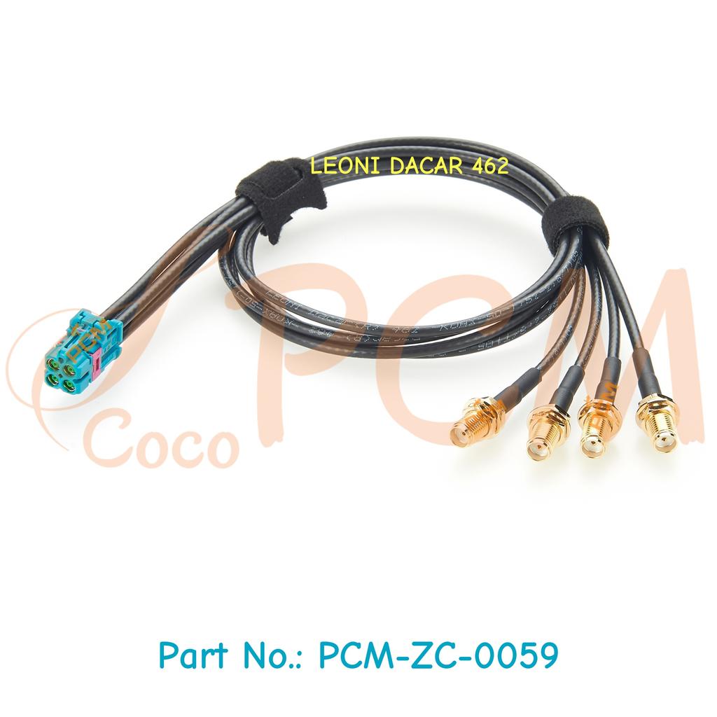 4 in 1 TE MATE-AX 2298721-9 Mini FAKRA Z Female to 4 SMA Female Universal Vehicle Car Coaxial Cable Assembly for Radio Antennas