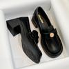Плюс 35-43 женские мокасины Camellia Button Loafer британский стиль Лолита 6 см низкий каблук Мэри Джейн женские увеличивающие рост JK Uniform Shoes