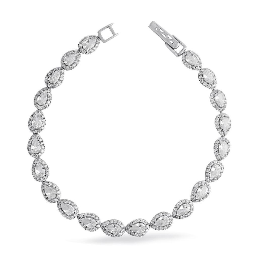 Браслет из стерлингового серебра с каплевидной огранкой для женщин, модный женский браслет, браслет с грушевидной огранкой из циркония, ювелирные изделия турецкого дизайна