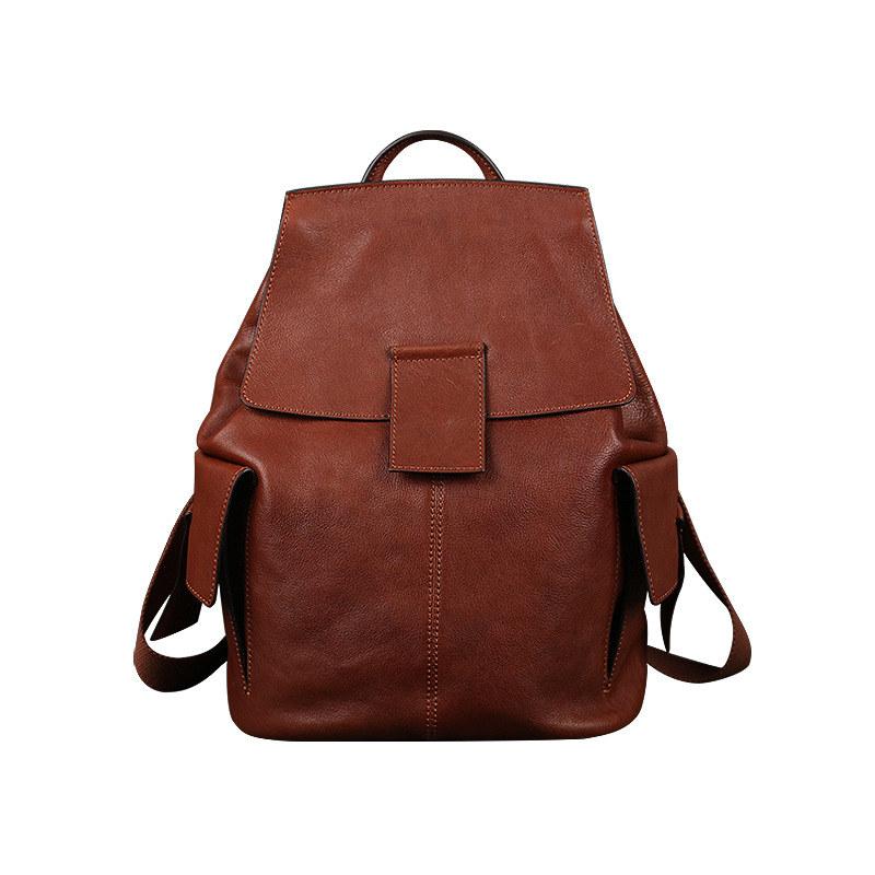 Винтажный дизайн, женский однотонный рюкзак из натуральной кожи, модные брендовые сумки большой вместимости, женские студенческие рюкзаки GZW