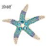 Coats Starfish Jewelry Vintage Rhinestone Brooch, Ocean Metal Lapel Pin, Beach Party Accessory Sea Animal for Suit Dress Coat Scarf Brooch
