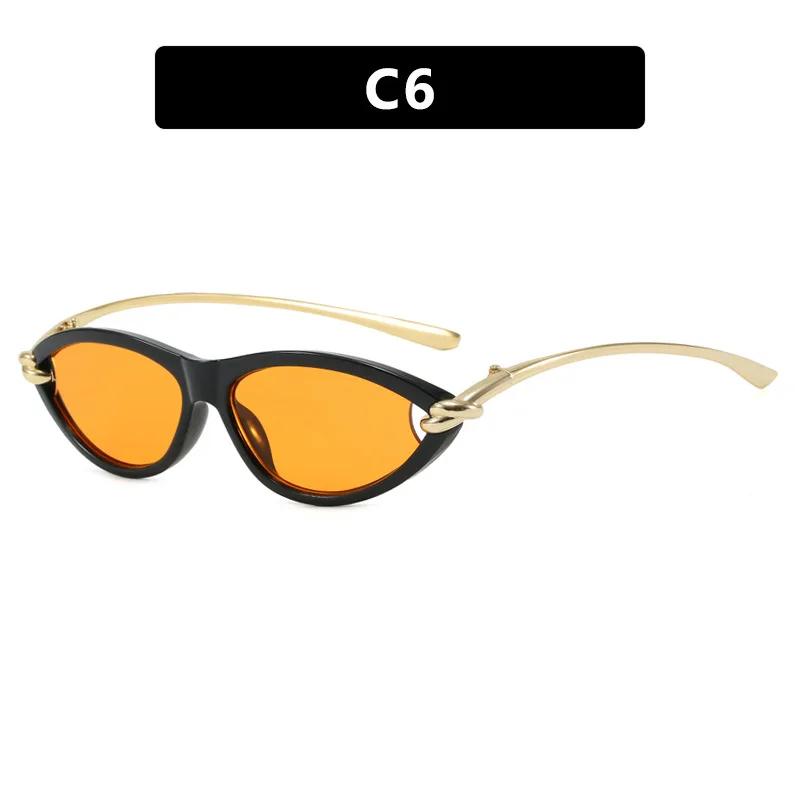 Vintage Cat Eye Sunglasses Women Luxury Brand Y2K Punk One-Piece Sun Glasses Trendy Shield Eyewear For Ladies UV400 Shades