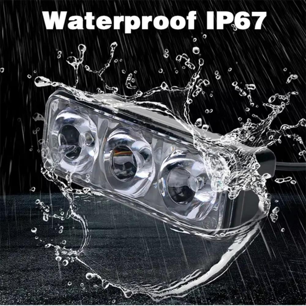 3 светодиодных дневных ходовых огня Водонепроницаемость IP67 Автомобиль Мотоцикл ДХО Постоянный/Мигающий