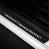EMIW1 4Pcs New Leather Carbon Fiber Car Door Sill Threshold Protector Stickers For Skoda Octavia A5 A7 Rapid Fabia Superb Kodiaq Scala