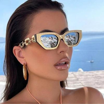 Новая Мода Стильные Модные Солнцезащитные Очки Кошачий Глаз Черные Солнечные Очки Женские Взрослые УФ 400 Защита от Солнца Золотые Очки Винтажные Ретро