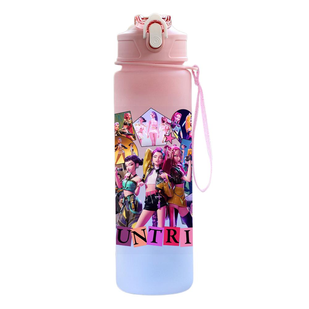 750Ml Water Bottle Demon Hunters Printed Large Capacity Drinking Cup Portable Outdoor Sports Water Cup Children Kid Gift