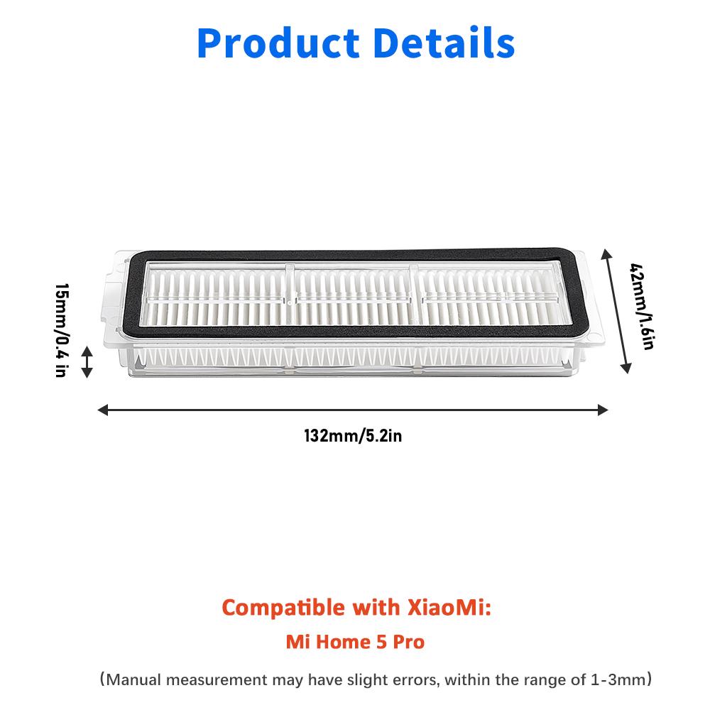 For Xiaomi 5 Pro OV21CN OV21GL Robot Vacuum Mop Cloth Dust Bags HEPA Filter Side Brush Main Brush Dust Bag Replacement Part
