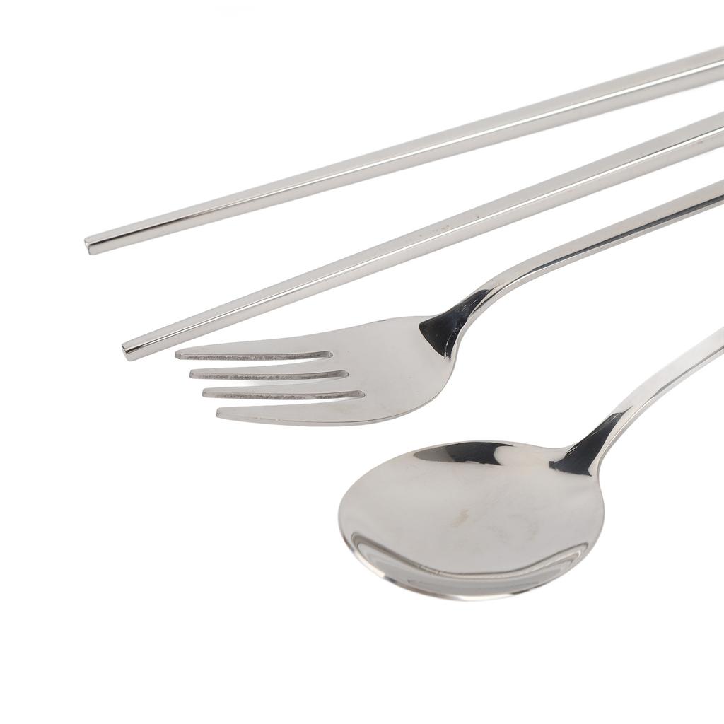 Портативная посуда с ящиком для хранения, ложка, вилка, палочки для еды из нержавеющей стали 304, многоразовый набор столовых приборов