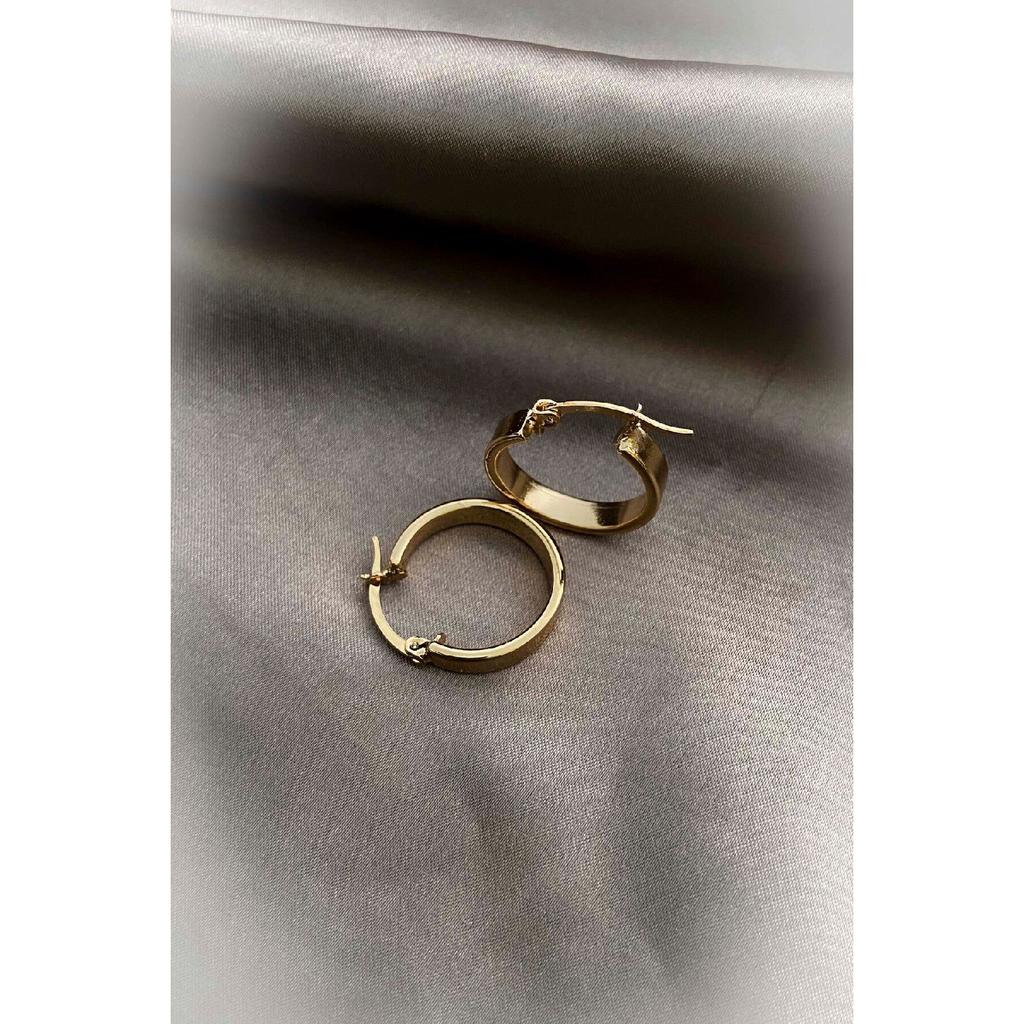 Стальные серьги-кольца, устойчивые к потускнению, позолоченные, позолоченные