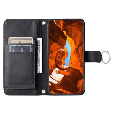 Для Xiaomi 14T Кожаный чехол-кроссбоди с кольцом-пряжкой, кошельком-подставкой, ромбовидная мобильная накладка