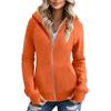 Women's Solid Color Zipper Hoodie And Fleece Hoodie Coat