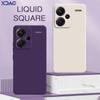 Square Liquid Silicone Phone Case for Xiaomi Redmi Note 13 Pro Plus 360 Camera Protective Soft Back Cover RedmiNote13 13Pro Bags