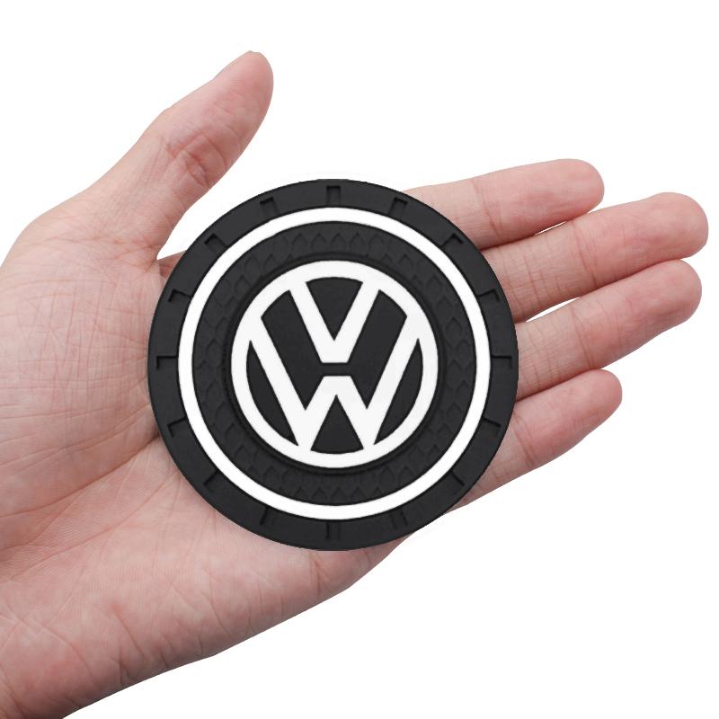 For Volkswagen 1/2pcs Car Water Cup For Volkswagen Polo VW Golf Caddy Scirocco Rline GTD R Beetle Touran Waterproof Non-slip Silicone Coasters