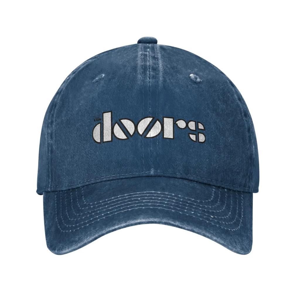 The Doors Band Logo Unisex Baseball Caps Jim Morrisons Distressed Washed Hats Cap Classic Adjustable Fit Snapback Hat