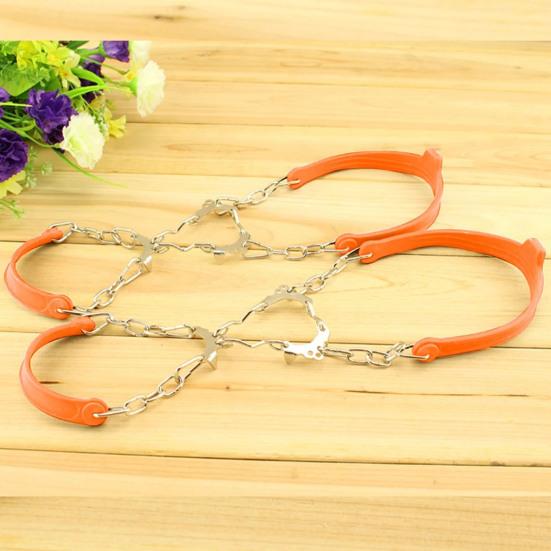 2 шт. Кошки для обуви Ледоступы Шипы для сцепления Снежные накладки Противоскользящие 6 металлических шипов Легко надеваемые кошки для ботинок Обувь Пеший туризм Альпинизм