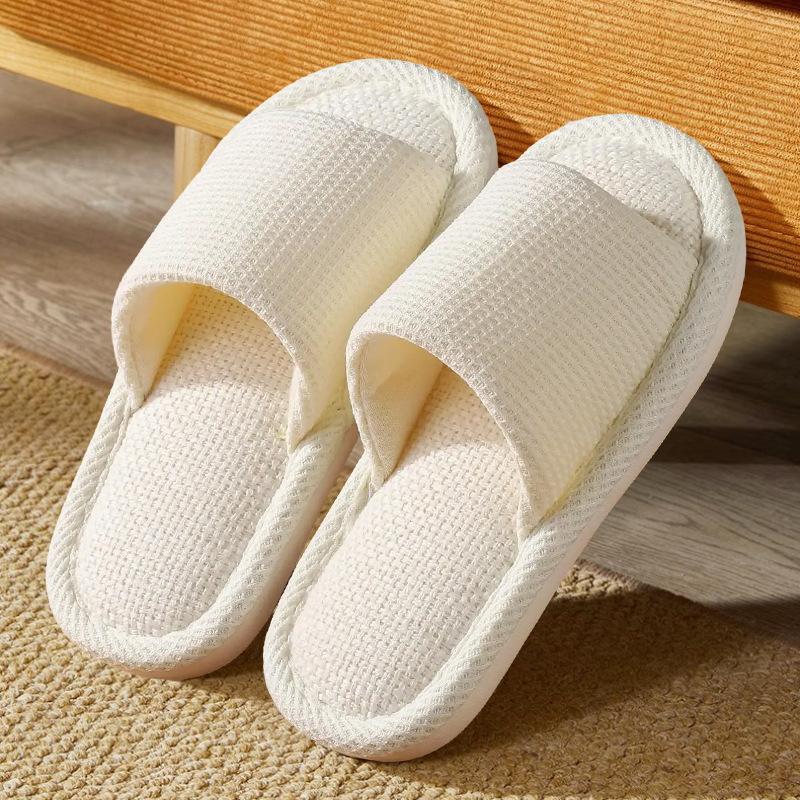 Spring and Autumn New Children's Cartoon Panda Linen Slippers Middle and Older Children's Indoor Home Non-slip and Not Cold Foot Parent-Child Slippers