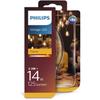 PHILIPS LED Flamme Vintage Filament Spirale 2 - 3 Équivalent 14W E14 Claire Ambrée Blanc Chaud