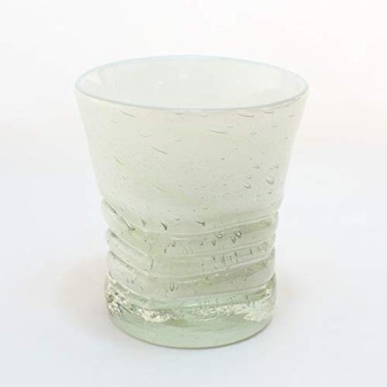 Kubagasaya Ryukyu Glass Ryukyu Glass Rocks Glass with Fluorite Okinawa Souvenir Fluorescent White Wave Glass Phosphorescent Glowing