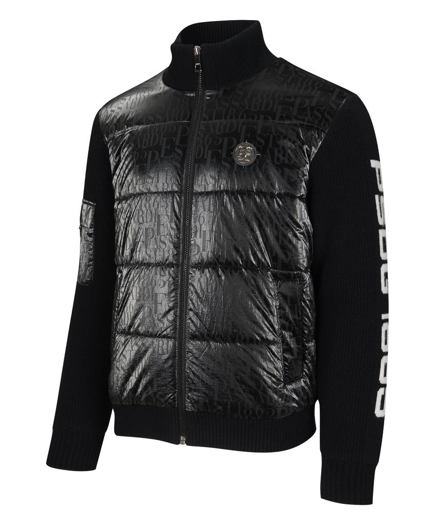 Passardi Golf Logo Pattern Woven Mix Windproof Cardigan