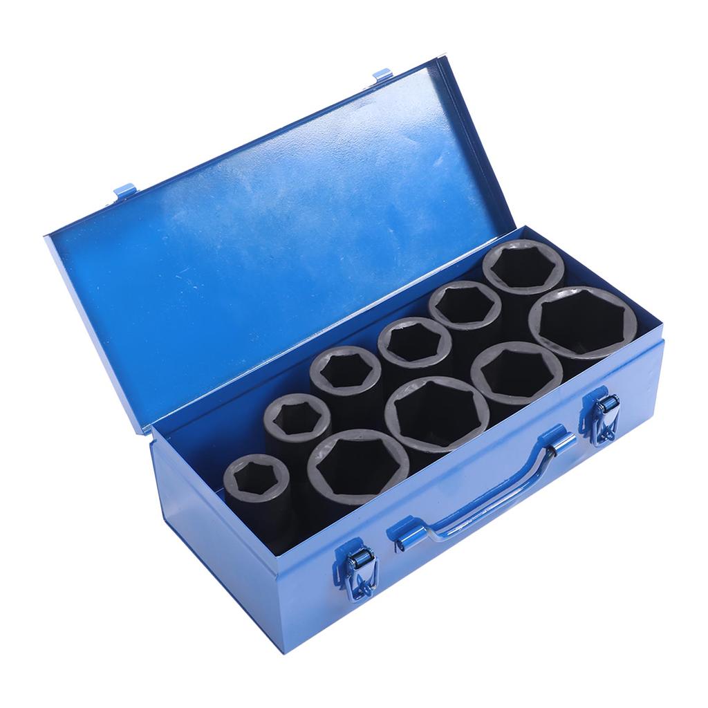 Set 1in Drive Deep Impact Socket Heavy Duty Impact Socket Set with Iron Storage Box 1in Drive Master Impact Socket Set