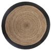 Jute Rug with Black Border Black D120cm - Atmosphera Interior Designer