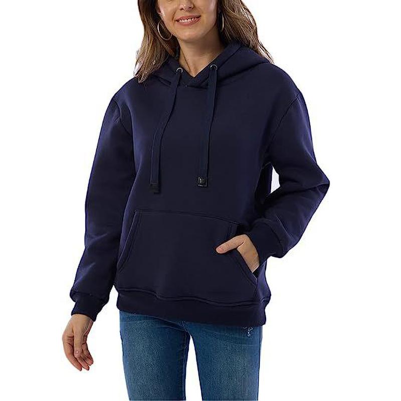 Женская зимняя толстовка, женская теплая спортивная толстовка с капюшоном и карманами из овечьего флиса, куртка