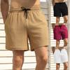 Men's Summer Knitted Shorts Men's Elastic Waist Sports Loose Casual Three-quarter Shorts