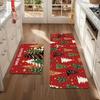 2Pcs Anti Fatigue Kitchen Rugs Merry Christmas Waterproof Non-Slip Thick Cushioned Kitchen Mat Heavy Duty Comfort Standing Mat for Kitchen