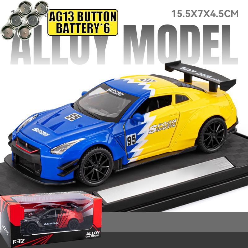 JDM-1:32 Ниссан GTR R35 Скайлайн Арес Литой Металлический Модель Автомобиля Декор для Дома и Рабочего Стола Компьютера Праздничный Подарок
