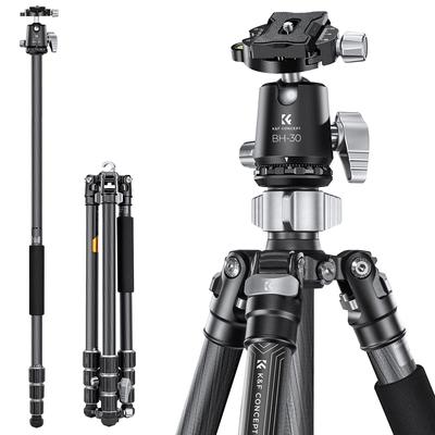 Штатив для камеры Concept Tripod Carbon, 8 слоев углеродного волокна, общая высота 172 см, 4 уровня, регулируемый монопод, шар 30 мм, головка с низким центром тяжести, труба 25 мм