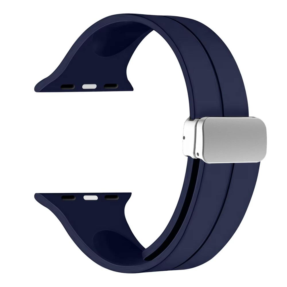 Силиконовый ремешок для Apple Watch 11 Ремешок 46мм 45мм 44мм 41мм 49мм 42мм Магнитный браслет ремешок iWatch Серия 9 8 10 7 SE 6 Ultra