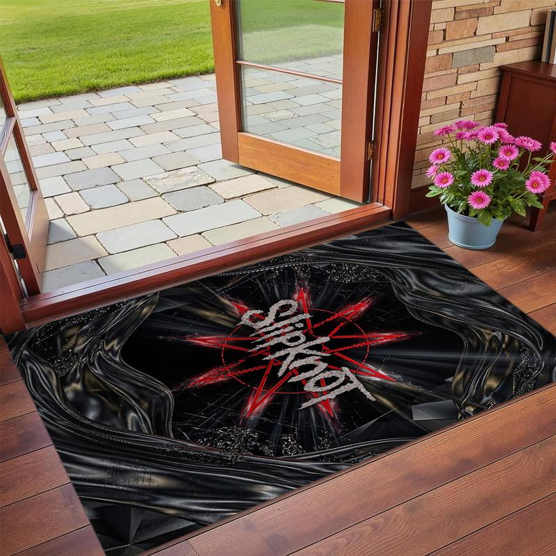 Slipknot Print Crystal Velvet Plush Rug Wear?Resistant Anti?Slip Floor Mat For Indoor Household Decoration