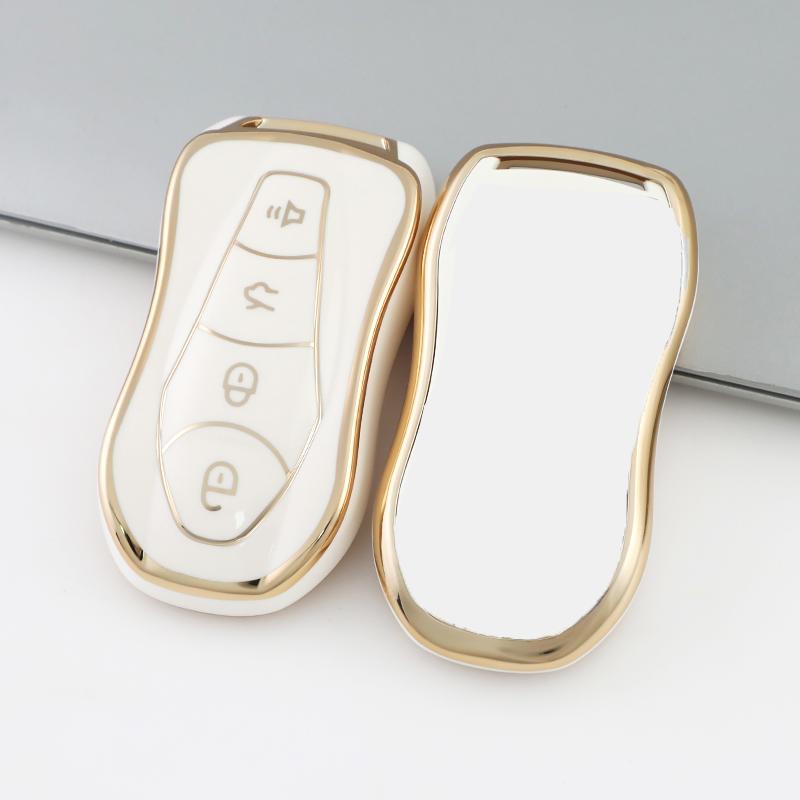 Gold Edge Keyless Protector for Geely Tugella Azkarra FY11 Atlas Pro New Emgrand GS X6 SUV EC7 TPU Car Remote Key Cover Case Shell Fob