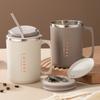 480ML Coffee Cups With Straw&Spoon 304 Stainless Steel Reusable Portable Leak-proof Coffee Milk Mug Drinking Cup