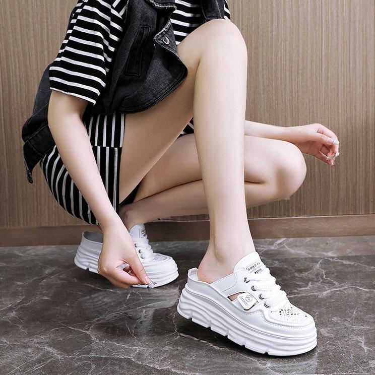 Сандалии большого размера для женщин весной и летом, новые внешние тапочки с плоской подошвой для женщин