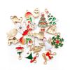 50-Piece Christmas Alloy Enamel Charms Set: Mixed Style DIY Pendants and Dangle Charms.