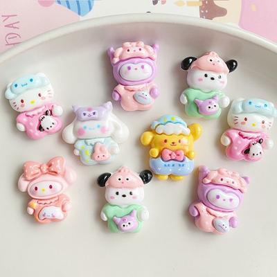 10 шт. Новые Мини Кавайные Мультяшные Животные Котята Щенки Кролики Смола Скрапбукинг DIY Украшения Детский Подарок Аксессуары для Заколок A10