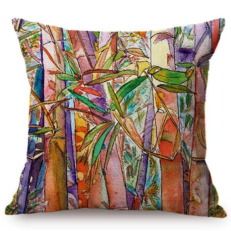 Colorful Charming Flowers Oil Painting Art Lotus Plumeria Peony Flower For Home Decor Sofa Cushion Cover Linen Throw Pillow Case