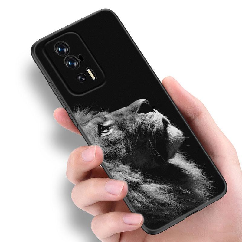 Силиконовый чехол для телефона Animal Lion Black для Xiaomi Redmi 7A 8A 9A 10A 11A 9C 10C 12C 13C 11 Prime A1 A2 Plus 12 4G Note 9T 12R