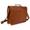 Men's Goat Leather Messenger Real Satchel Bag Genuine Laptop Brown Briefcase New