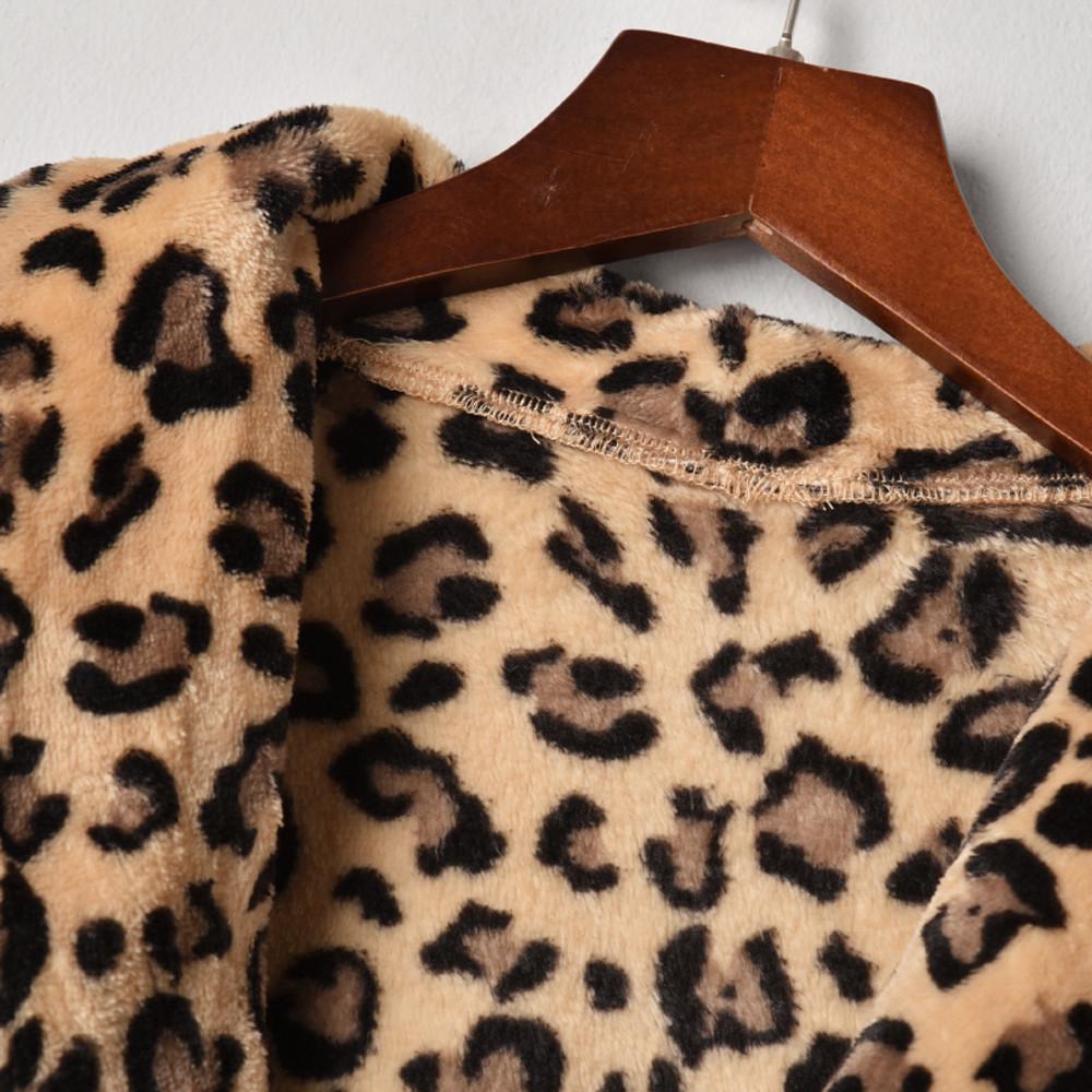 Женское модное карманное пальто с леопардовым принтом Rabbit Villi, осенне-зимнее пальто с длинными рукавами и карманами