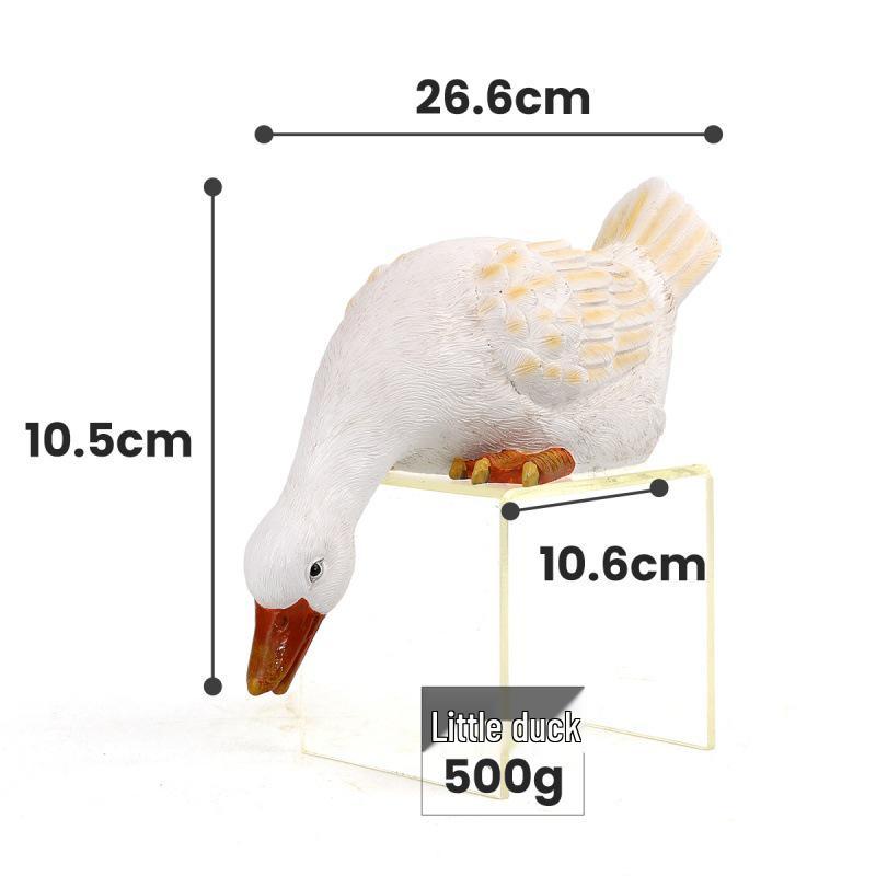 Белый пруд с утками и рыбами - Садовая фигурка из смолы