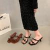 Fashion 2025Summer New Outdoor Square Toe Thin Heel Slippers for Women Dress Party Heeled Shoes