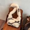 Autumn And Winter Foreign Style Fluffy Shoulder Bag Female Cute Plush Simple Bow Messenger Bag Bag