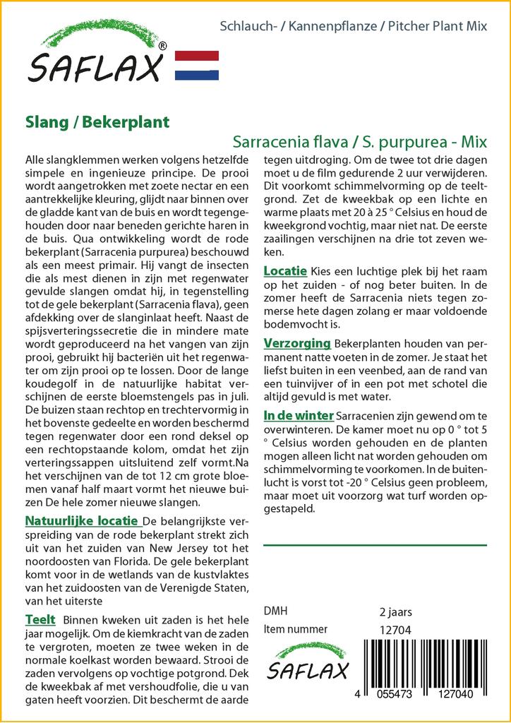SAFLAX Pitcher Plant Mix - 10 семян - С горшечным субстратом для лучшего выращивания - Sarracenia Mix